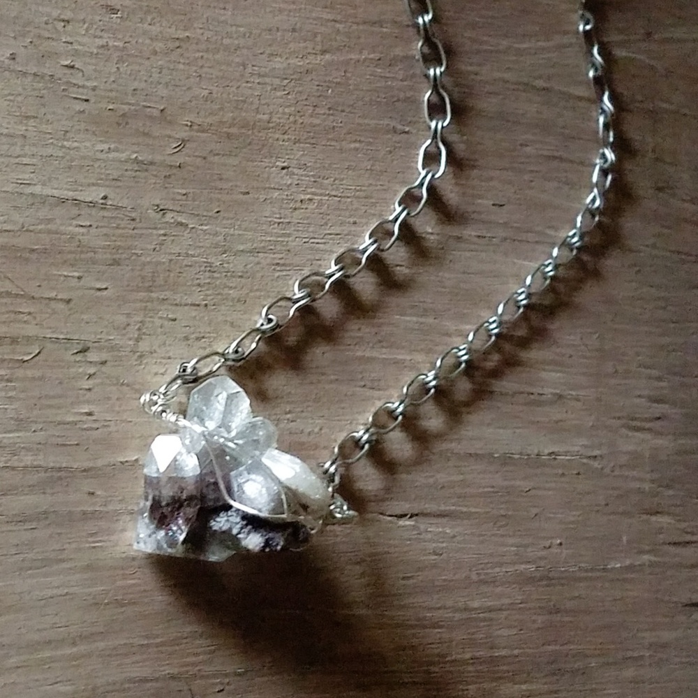 "Electric Elation"- Silver Crystal Necklace